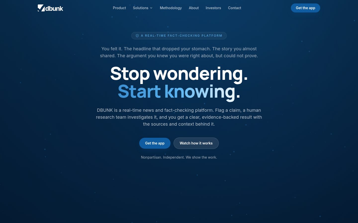 DBUNK website and product experience
